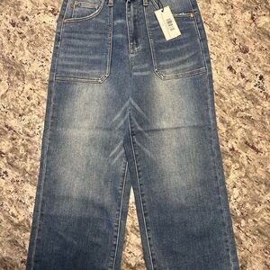 Judy Blue cropped Flare Wide Leg Jeans in Classic Blue